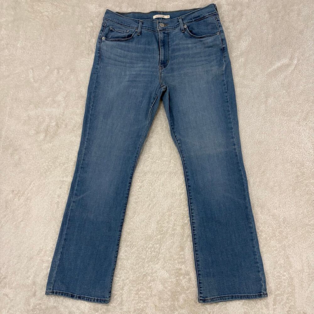 Levis Classic Bootcut Womens 14 W32 L30 Blue Stretch Jeans Mid Rise